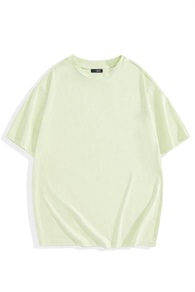 BRZ Collection Unisex Oversize Basic T-shirt Açık Yeşil