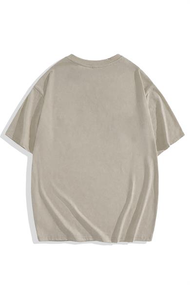 BRZ Collection Unisex Oversize Basic T-shirt Bej