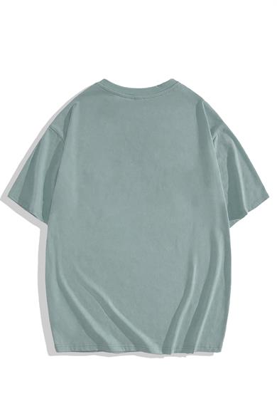 BRZ Collection Unisex Oversize Basic T-shirt Açık Turkuaz