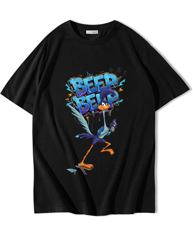 BRZ Collection Unisex Oversize Beep Beep T-shirt Siyah