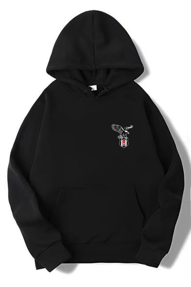 BRZ Collection Unisex Oversize Beşiktaş Kartal Logo Baskılı Hoodie