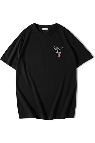 BRZ Collection Unisex Oversize Beşiktaş Kartal Logo Baskılı T-shirt