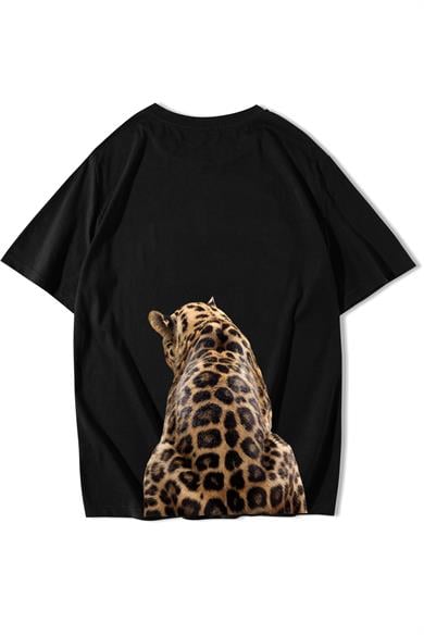 BRZ Collection Unisex Oversize Big Cat T-shirt Siyah