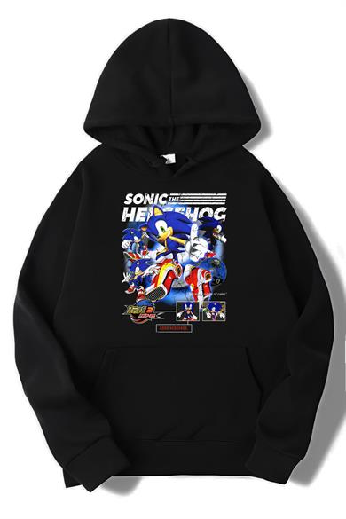BRZ Collection Unisex Oversize Blue Sonic The Hedgehog Blue Hoodie