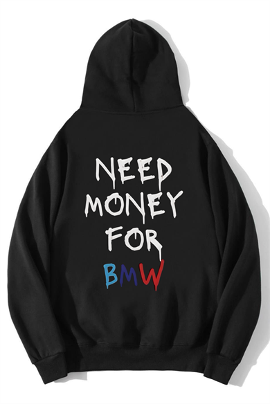 BRZ Collection Unisex Oversize BMW Need Money For BMW Hoodie Siyah