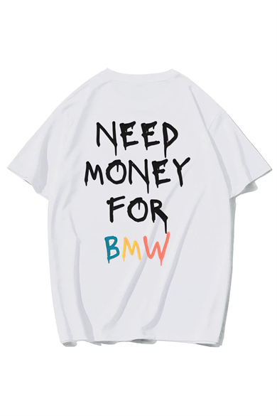 BRZ Collection Unisex Oversize (BMW WHITE) Need Money For BMW T-shirt (BEYAZ)