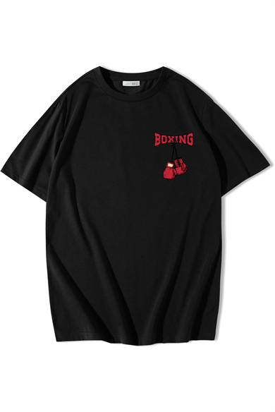 BRZ Collection Unisex Oversize Boxing T-shirt (Siyah)