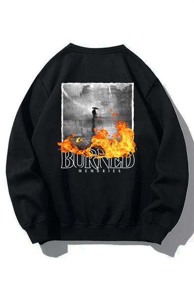 BRZ Collection Unisex Oversize Burned Memories Sweatshirt