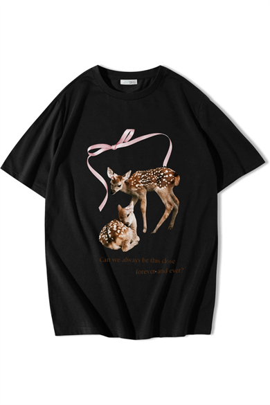 BRZ Collection Unisex Oversize Can We Always Be This Close Forever T-shirt Siyah