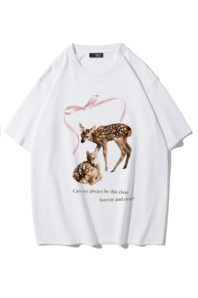 BRZ Collection Unisex Oversize Can We Always Be This Close Forever T-shirt (BEYAZ)