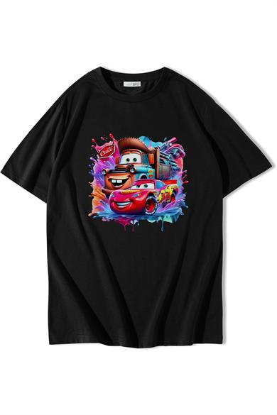 BRZ Collection Unisex Oversize - Cars - McQueen & Tow Mater Best Friends T-shirt