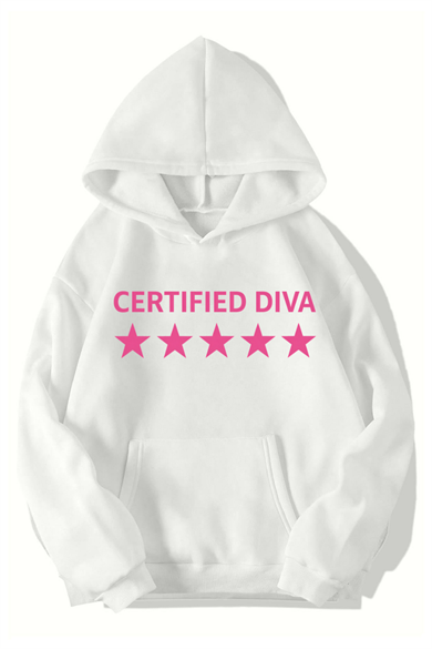 BRZ Collection Unisex Oversize Certified Diva Hoodie (BEYAZ)
