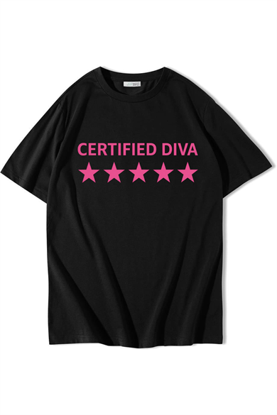 BRZ Collection Unisex Oversize Certified Diva T-shirt Siyah