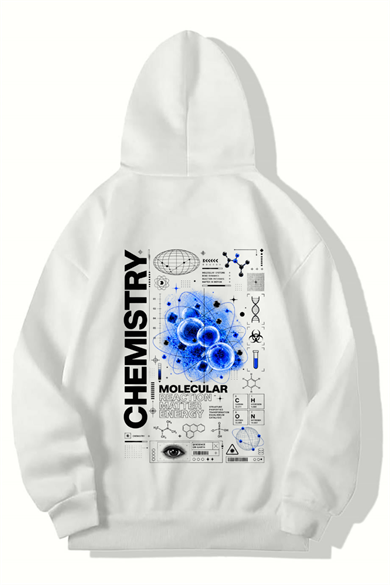 BRZ Collection Unisex Oversize Chemistry Hoodie (BEYAZ)