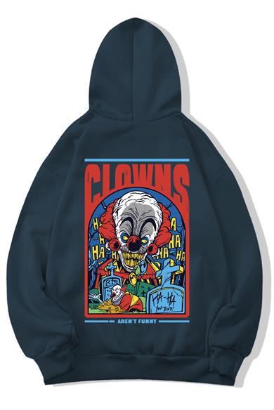 BRZ Collection Unisex Oversize Clowns No Funny Hoodie