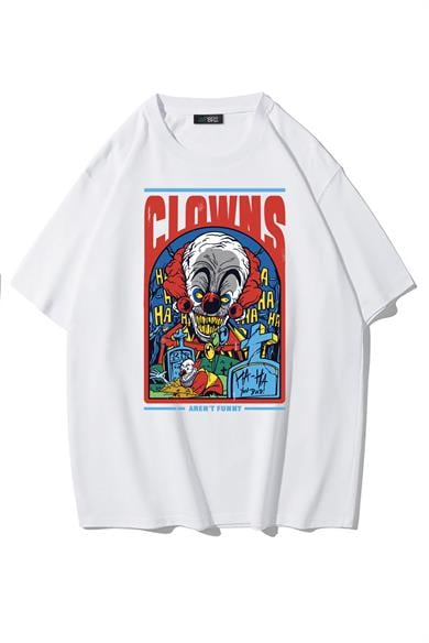 BRZ Collection Unisex Oversize Clowns No Funny T-shirt