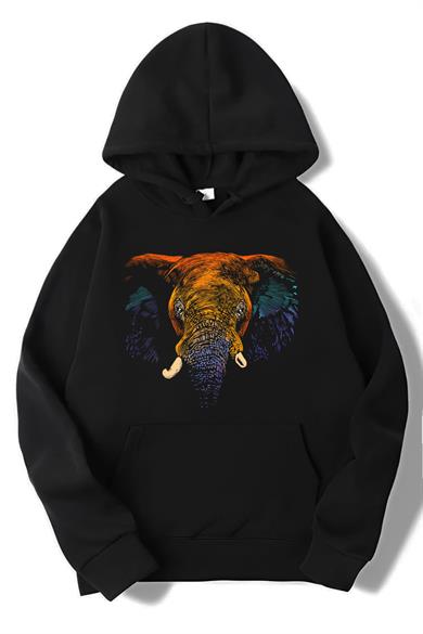 BRZ Collection Unisex Oversize Colorful Elephant Hoodie