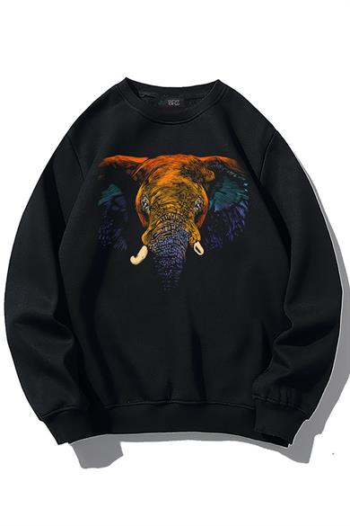 BRZ Collection Unisex Oversize Colorful Elephant Sweatshirt