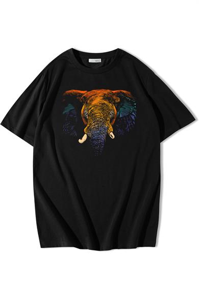 BRZ Collection Unisex Oversize Colorful Elephant T-shirt