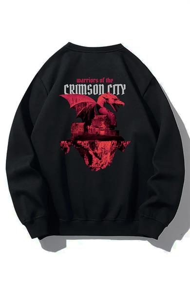 BRZ Collection Unisex Oversize Crimson City Sweatshirt