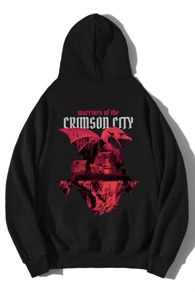 BRZ Collection Unisex Oversize Crimson City Hoodie