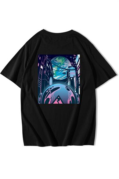 BRZ Collection Unisex Oversize Cyberpunk City T-shirt