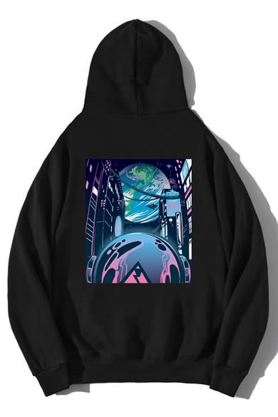 BRZ Collection Unisex Oversize Cyberpunk City Hoodie