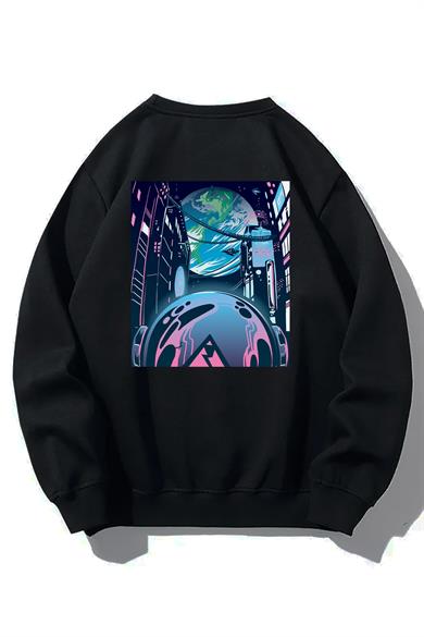 BRZ Collection Unisex Oversize Cyberpunk City Sweatshirt