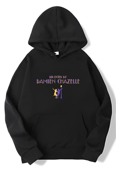 BRZ Collection Unisex Oversize Damien Chazelle Hoodie Siyah