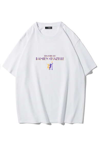 BRZ Collection Unisex Oversize Damien Chazelle T-shirt (BEYAZ)