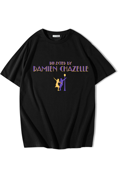 BRZ Collection Unisex Oversize Damien Chazelle T-shirt Siyah