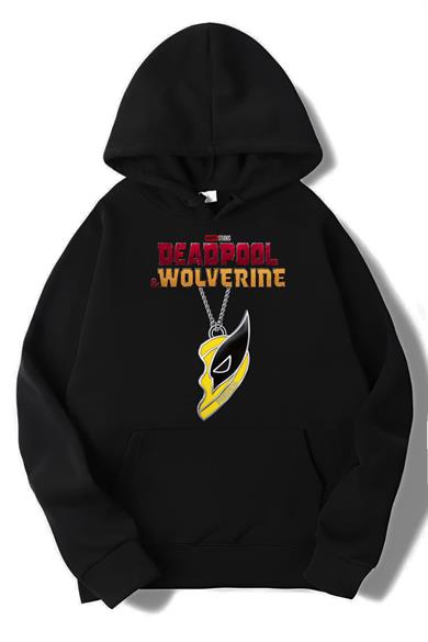 BRZ Collection Unisex Oversize Deadpool & Wolverine Best Friend Hoodie Sarı