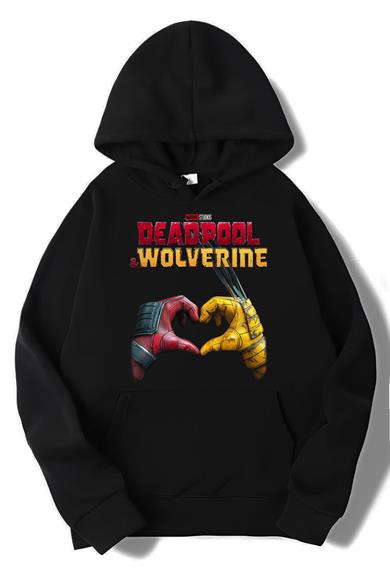 BRZ Collection Unisex Oversize Deadpool & Wolverine Heart Hoodie