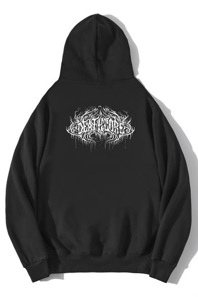 BRZ Collection Unisex Oversize Deathcore Lettering Sweatshirt Hoodie