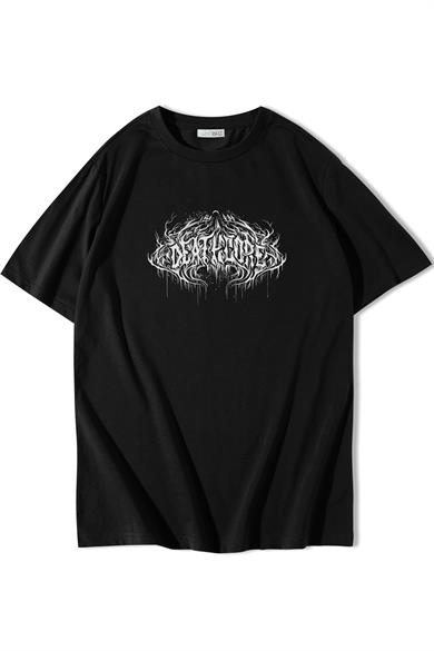 BRZ Collection Unisex Oversize Deathcore Lettering T-shirt