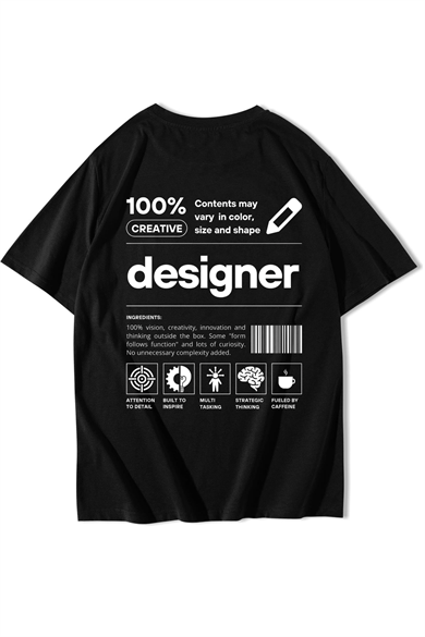 BRZ Collection Unisex Oversize Designer T-shirt Siyah