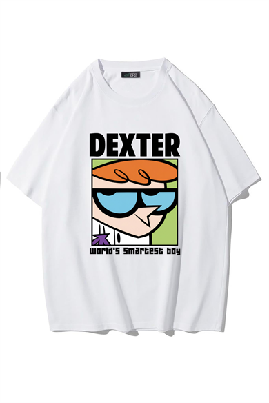 BRZ Collection Unisex Oversize Dexter T-shirt (BEYAZ)