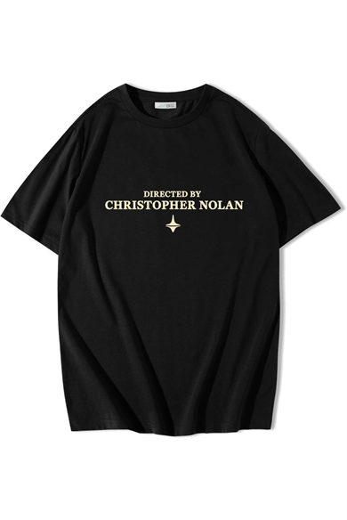 BRZ Collection Unisex Oversize Directed By Christoper Nolan T-shirt Siyah