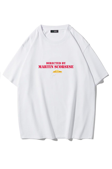 BRZ Collection Unisex Oversize Directed By Martin Scorsese T-shirt (BEYAZ)