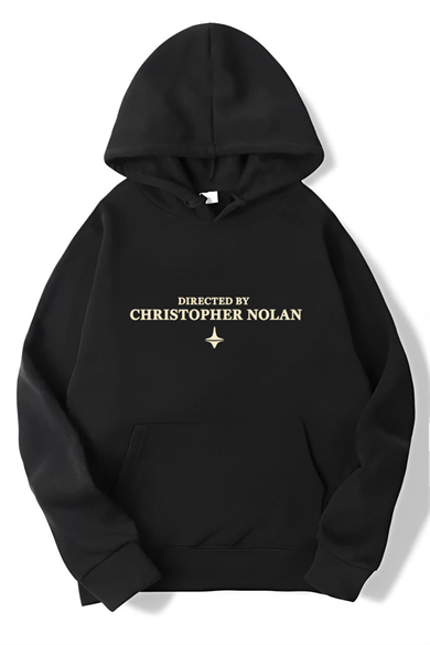 BRZ Collection Unisex Oversize Directed By Christoper Nolan Hoodie Siyah