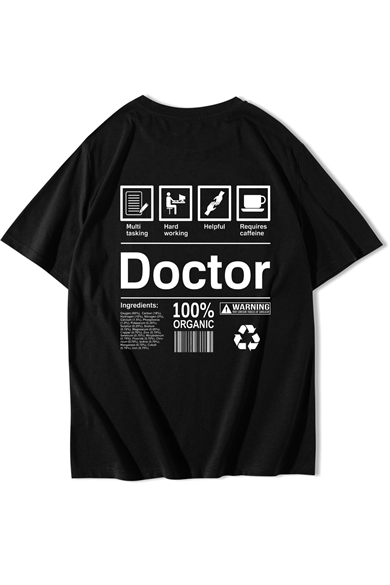 BRZ Collection Unisex Oversize Doctor T-shirt Siyah