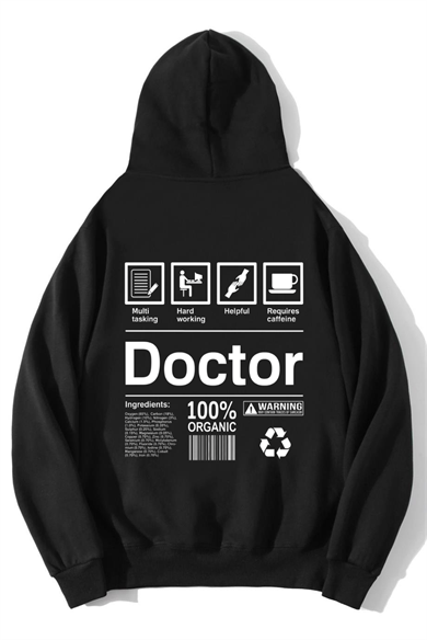 BRZ Collection Unisex Oversize Doctor Hoodie Siyah