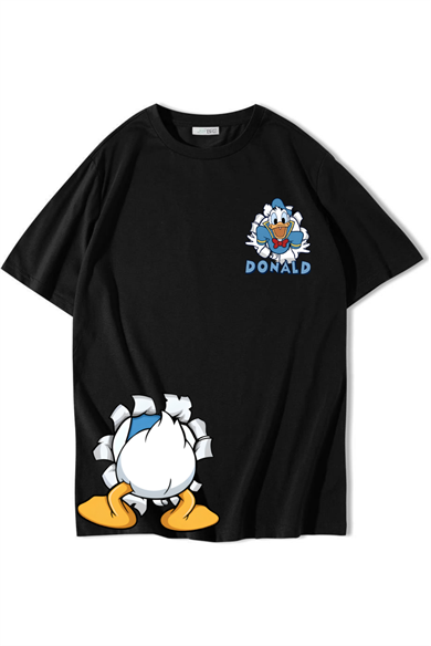 BRZ Collection Unisex Oversize Donald T-shirt Siyah