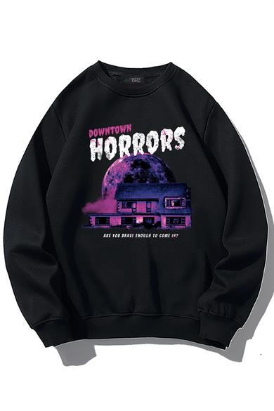 BRZ Collection Unisex Oversize Downtown Horrors Sweatshirt