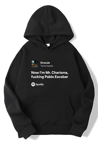 BRZ Collection Unisex Oversize Dracula - Tame Impala Hoodie Siyah