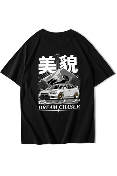 BRZ Collection Unisex Oversize Dream Chaser T-shirt Siyah