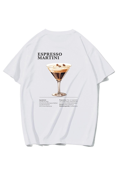 BRZ Collection Unisex Oversize Espresso Martini T-Shirt (BEYAZ)