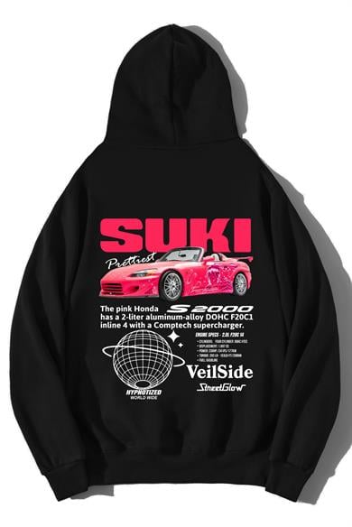 BRZ Collection Unisex Oversize Fast and Furious Suki Hoodie Siyah