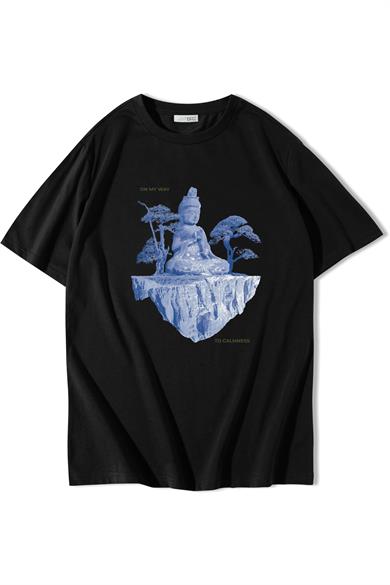 BRZ Collection Unisex Oversize FloatingIsland Buddah T-shirt