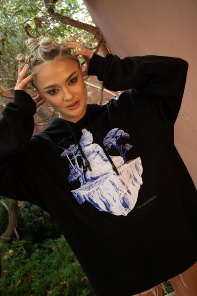 BRZ Collection Unisex Oversize FloatingIsland Buddah Hoodie